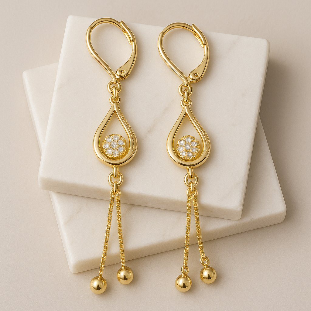 Anti Tarnish Long Earrings