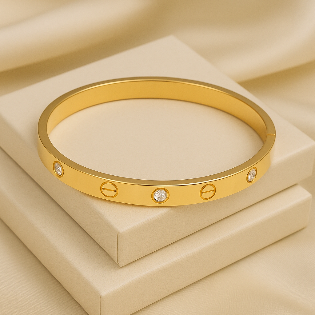 Crystal AD 18K Anti-Tarnish Bangle Kada Bracelet