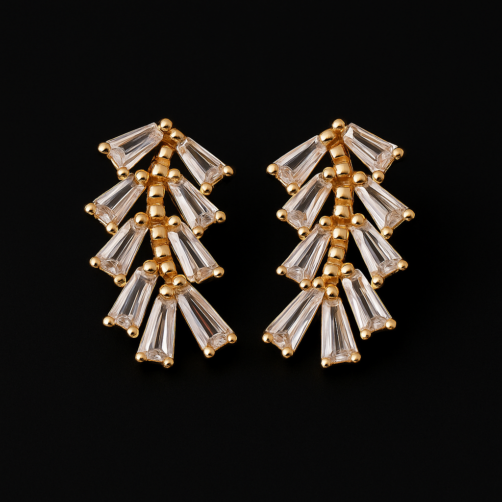 Low Leaf Embellished Earrings