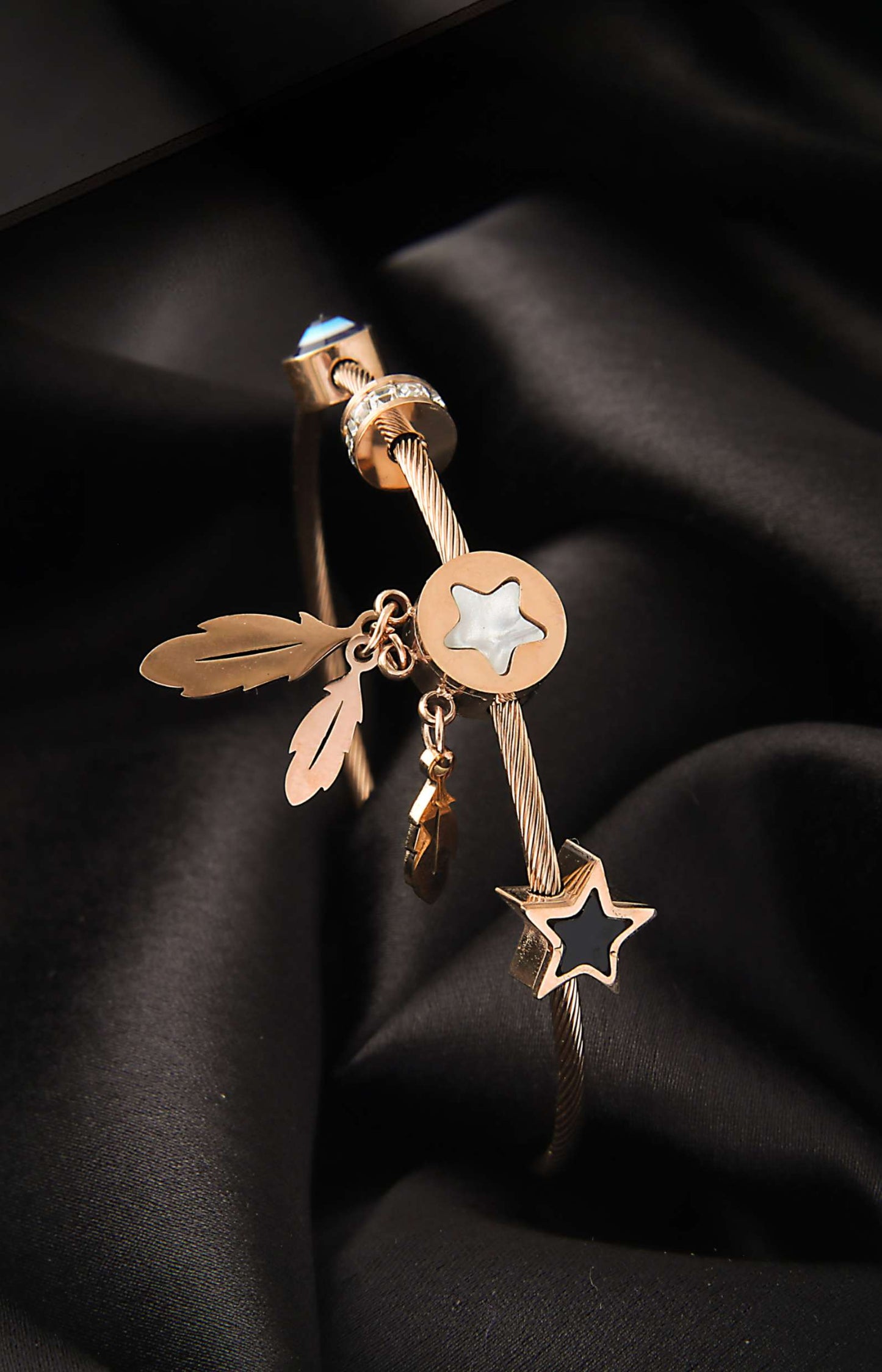 Feather 18K Anti-Tarnish Bangle Kada Bracelet