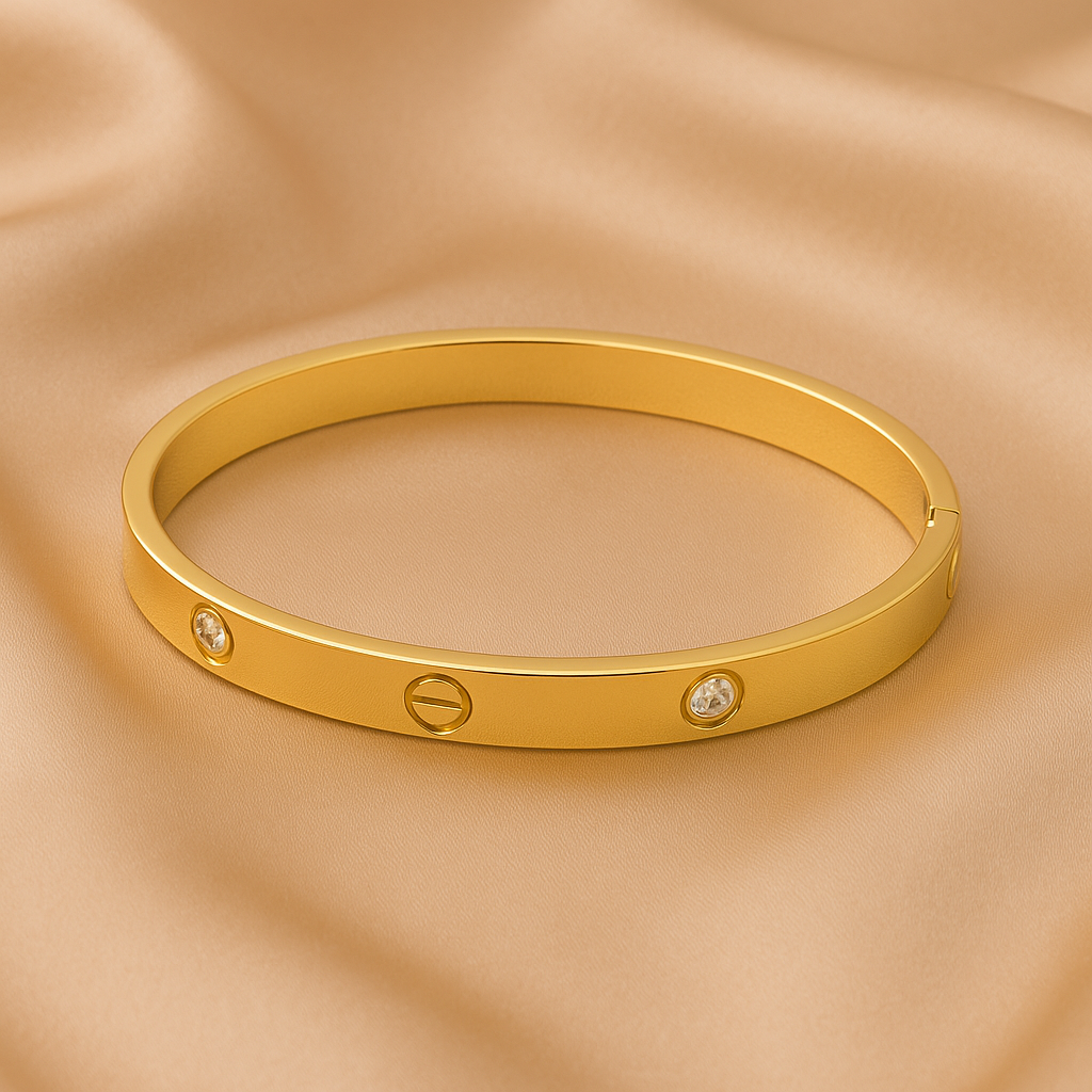 Crystal AD 18K Anti-Tarnish Bangle Kada Bracelet