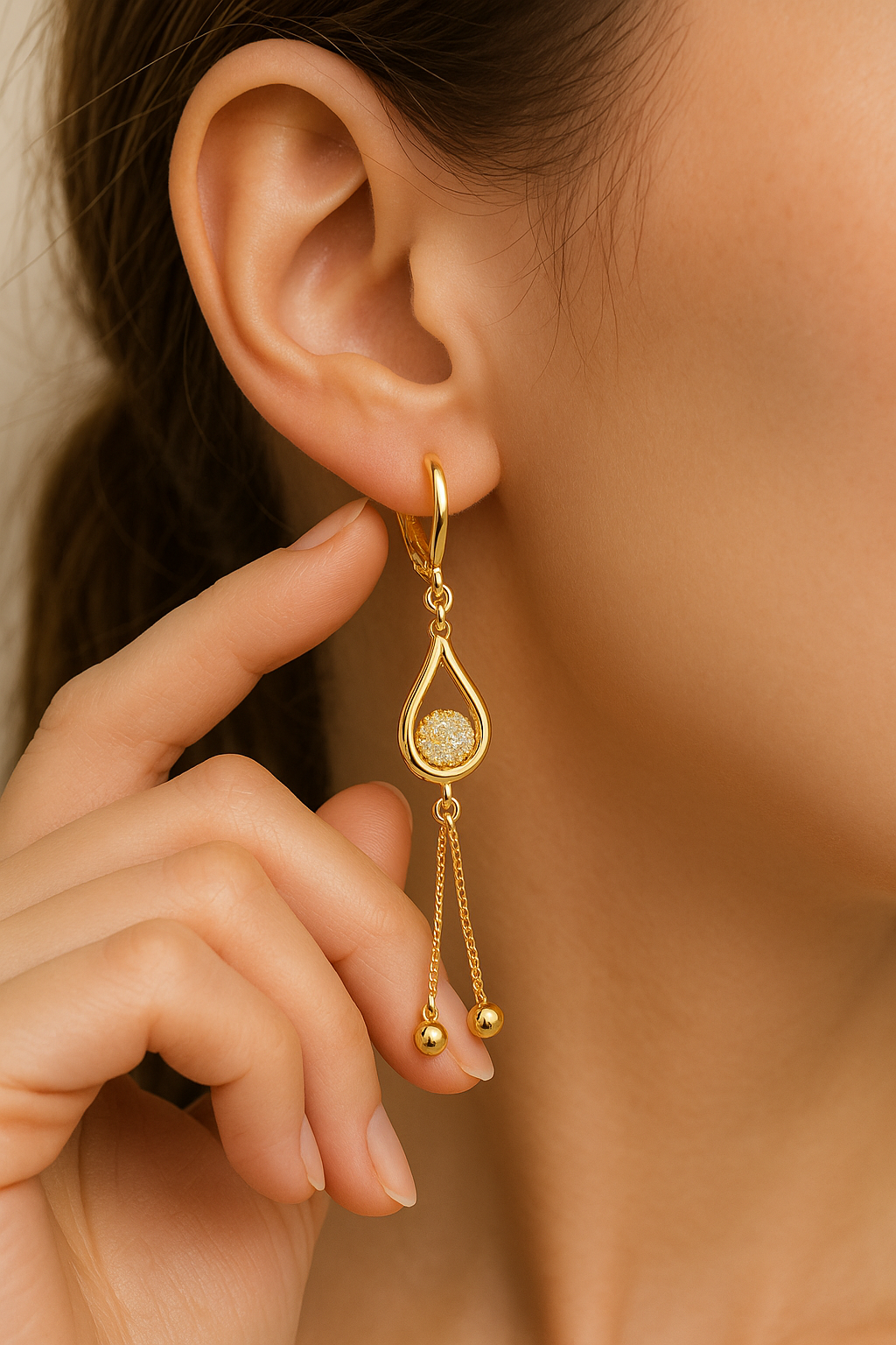 Anti Tarnish Long Earrings