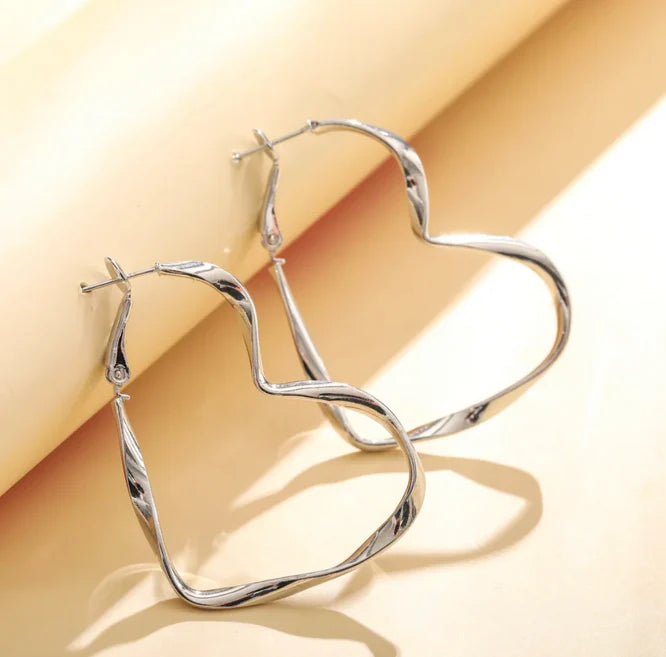 Sweetheart Twirl Hoop Earrings
