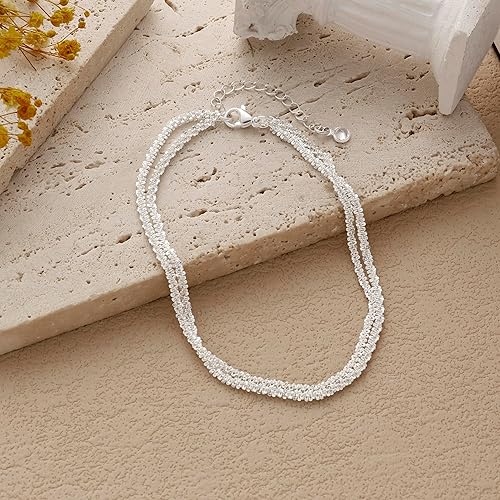 Elsira Crystal Anklets ( S925 Sterling Silver )
