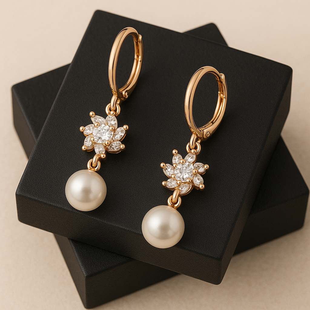 Flower Pearl Anti Tarnish Earrings