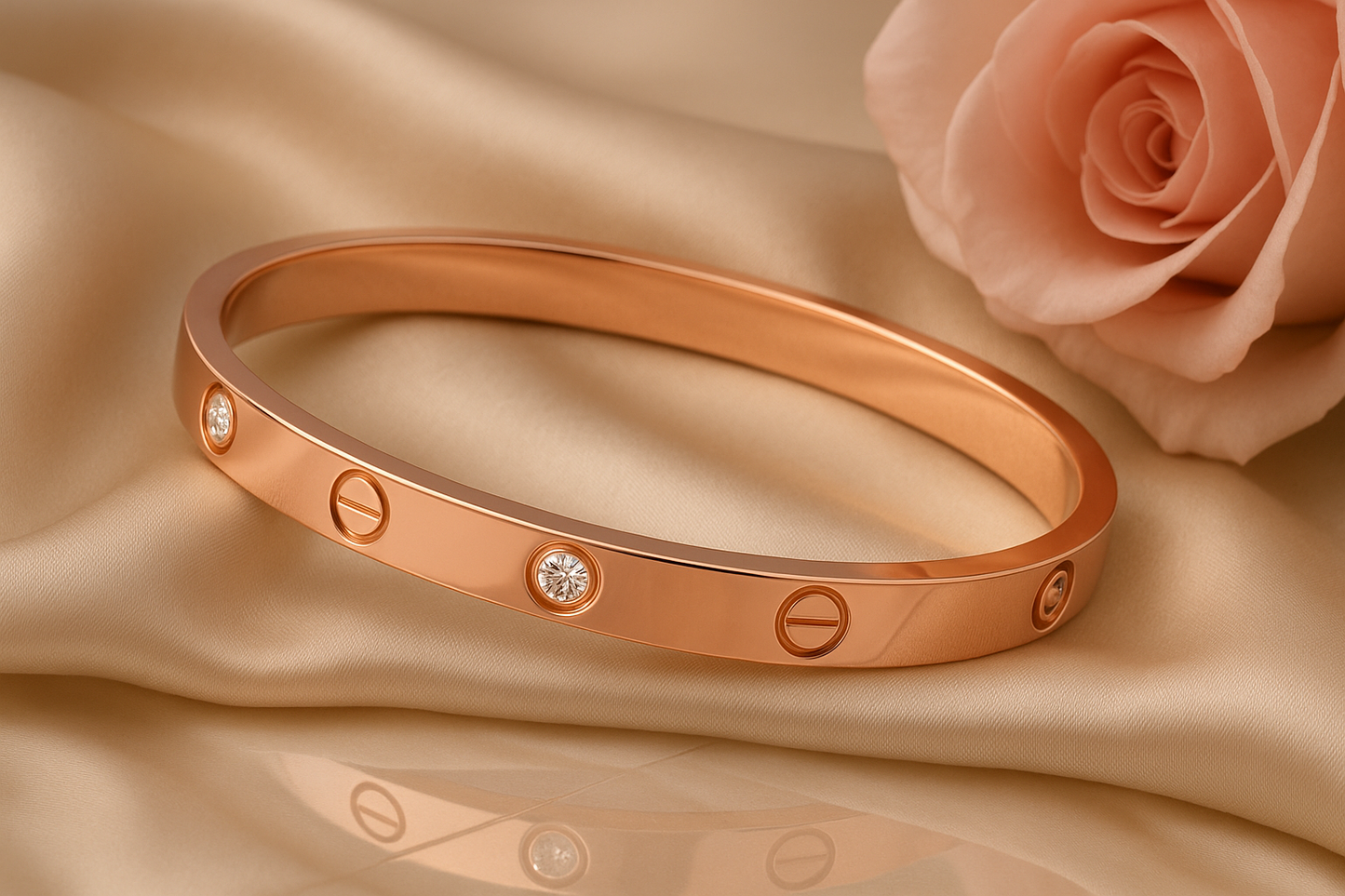 Crystal AD 18K Anti-Tarnish Bangle Kada Bracelet