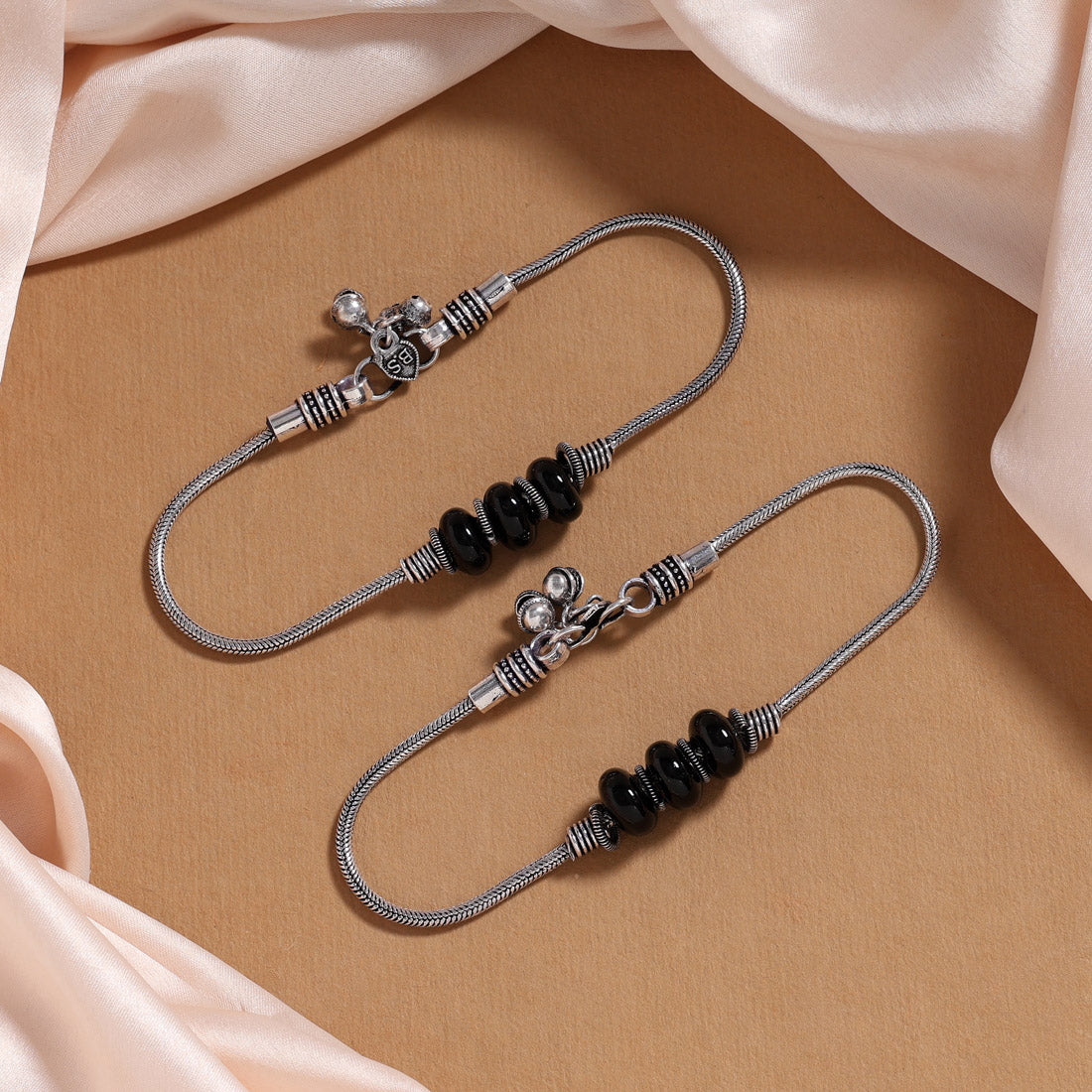 Black Oxidised Anklets