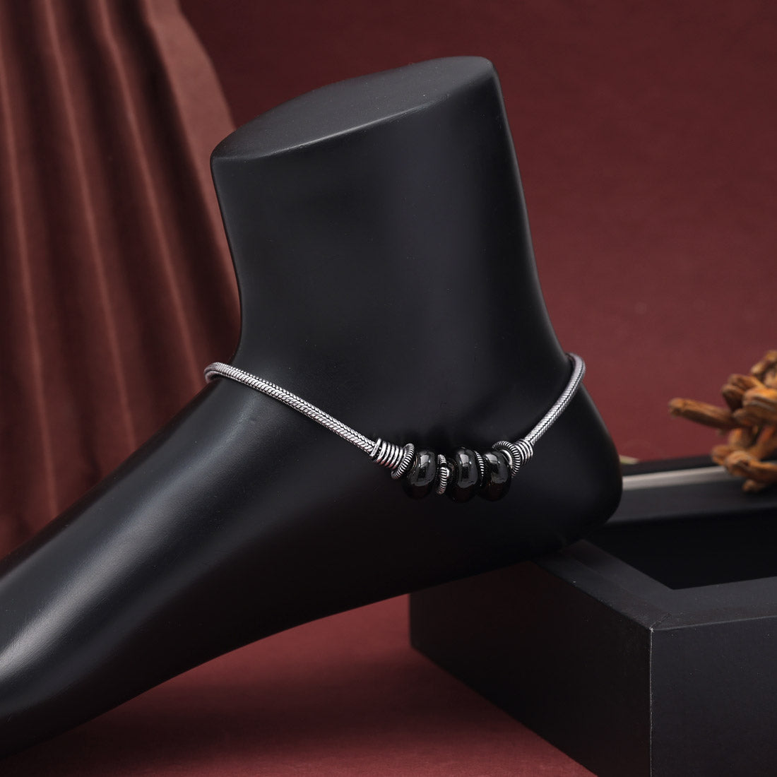 Black Oxidised Anklets