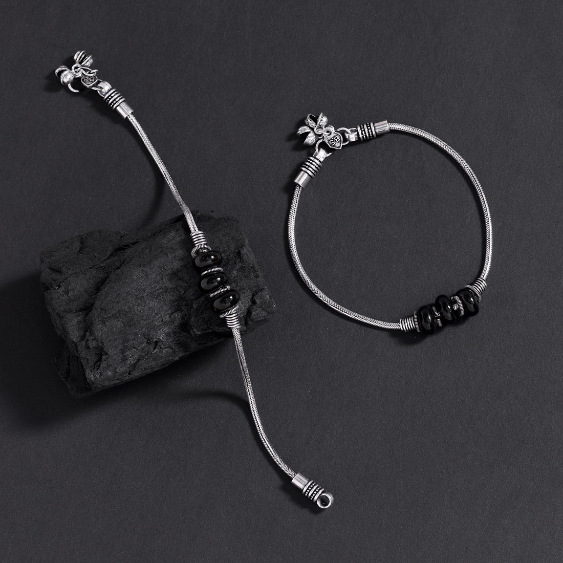 Black Oxidised Anklets