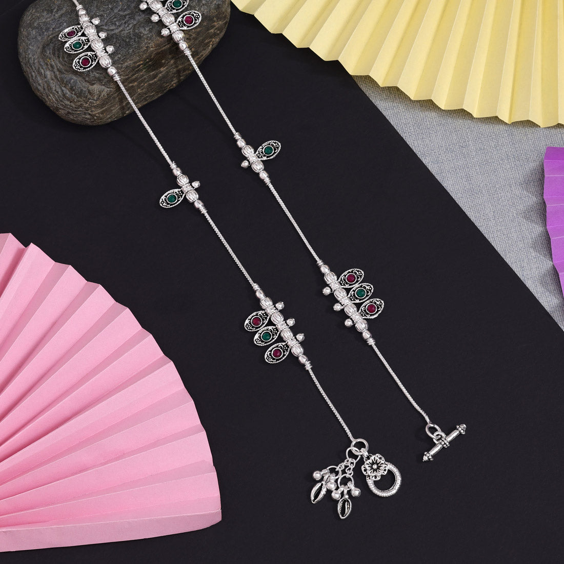 Multicolor Oxidised Anklets