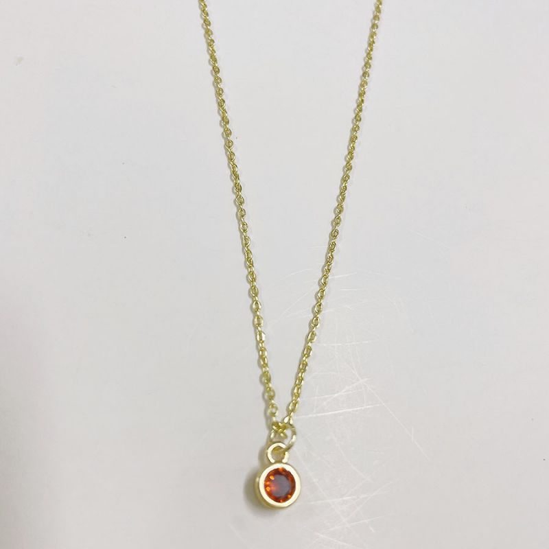 Gold Plated Copper Round Diamond Pendant
