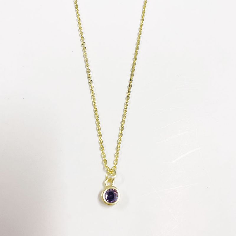 Gold Plated Copper Round Diamond Pendant