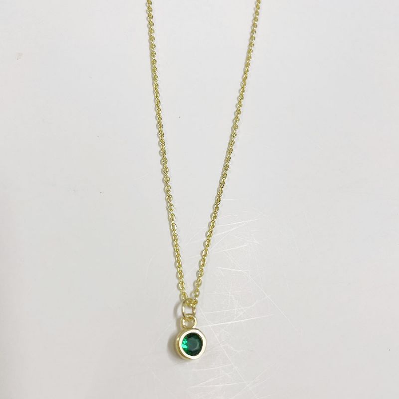 Gold Plated Copper Round Diamond Pendant