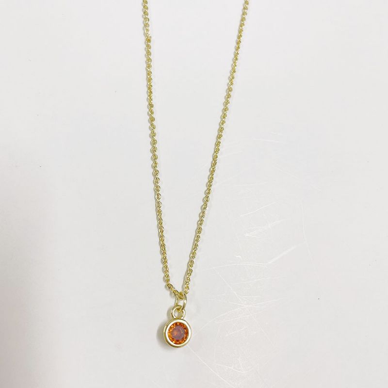 Gold Plated Copper Round Diamond Pendant