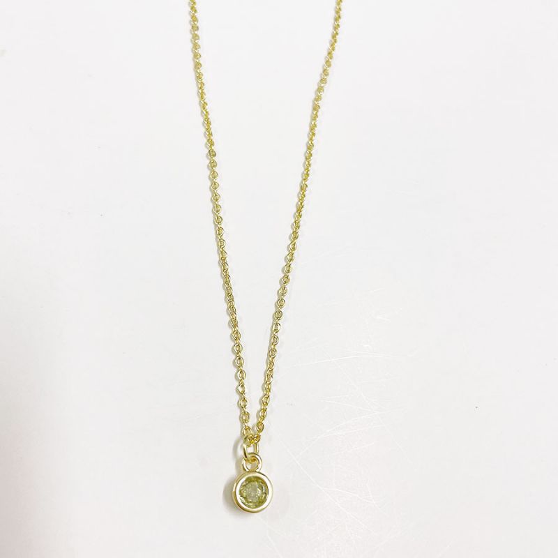Gold Plated Copper Round Diamond Pendant