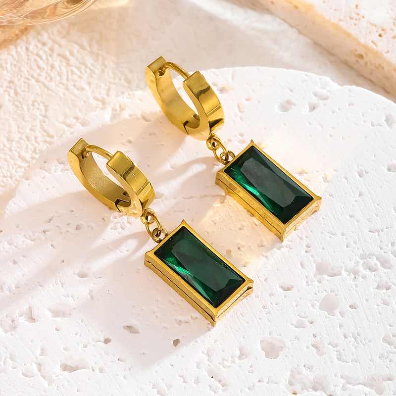 Emerald Square Necklace Set