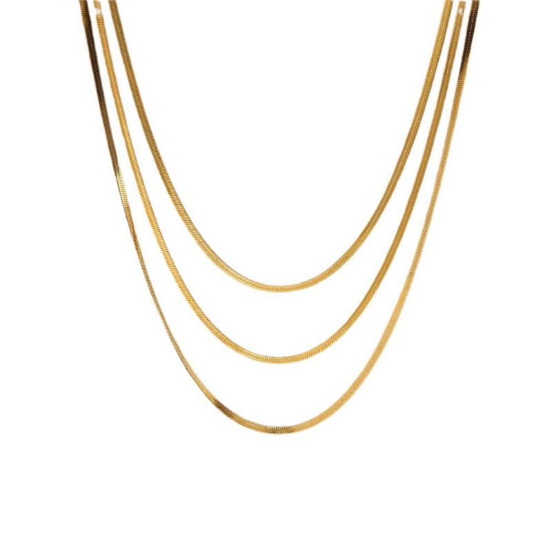 Umina Snake Bone Chain Necklace Set & Bracelet