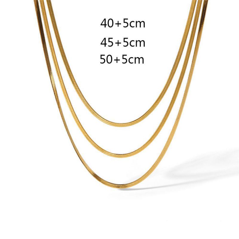 Umina Snake Bone Chain Necklace Set & Bracelet