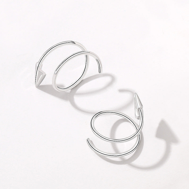 White Gold Silver Paper Plane Earrings