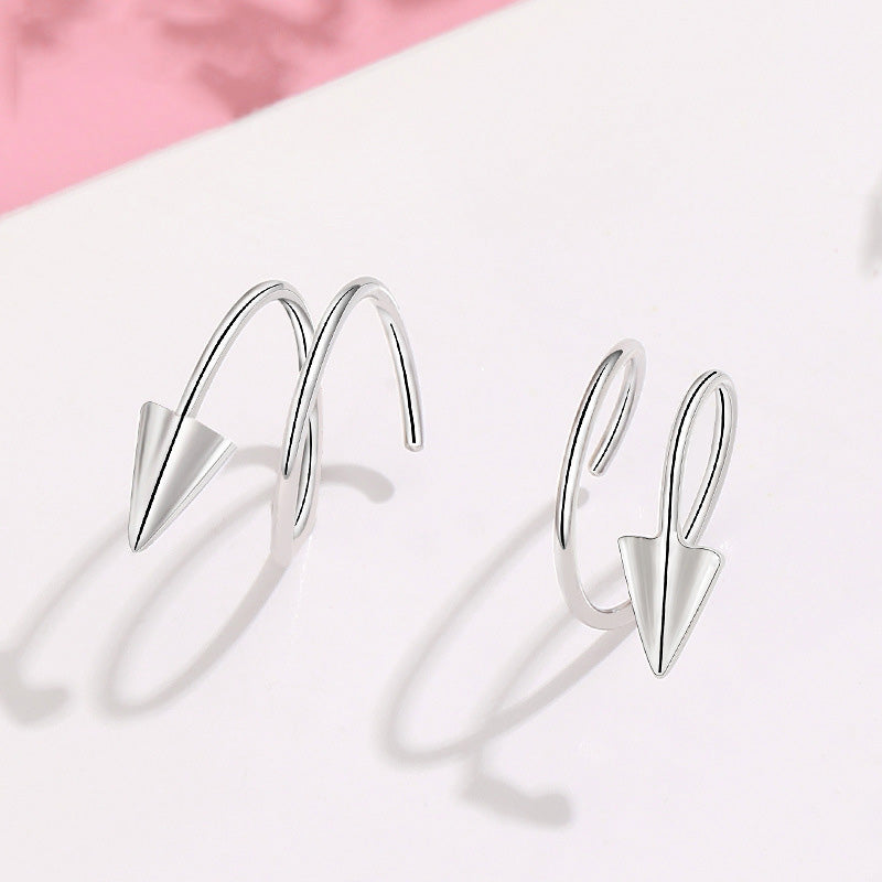 White Gold Silver Paper Plane Earrings