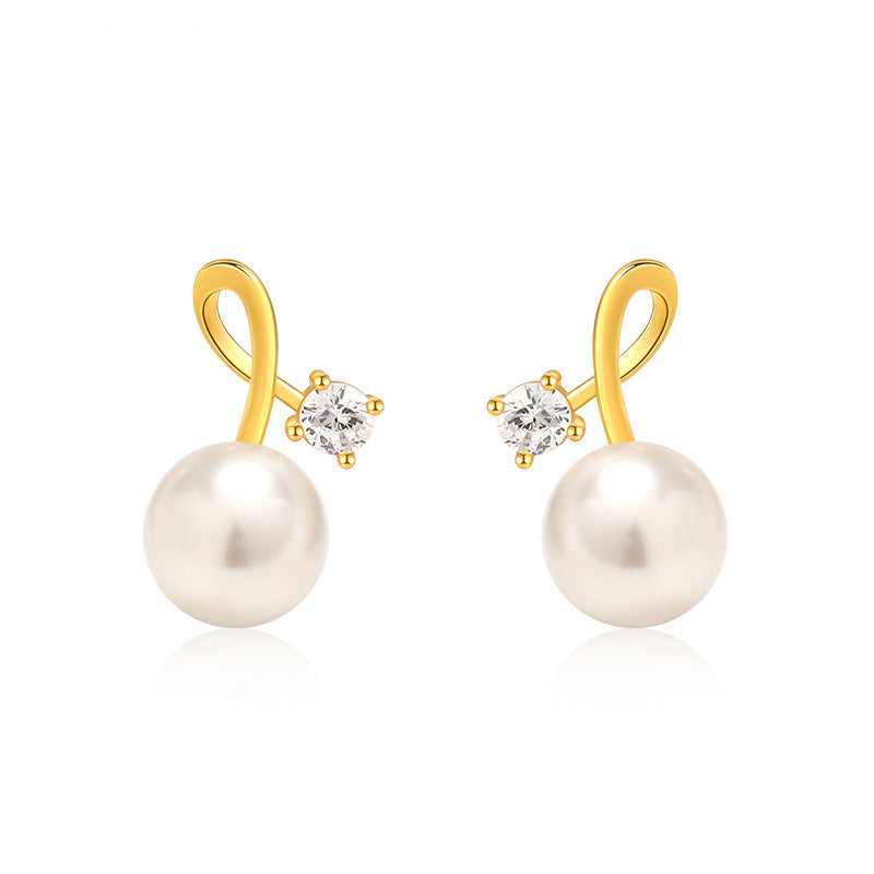 Pearl Twist Diamond S925 Earrings