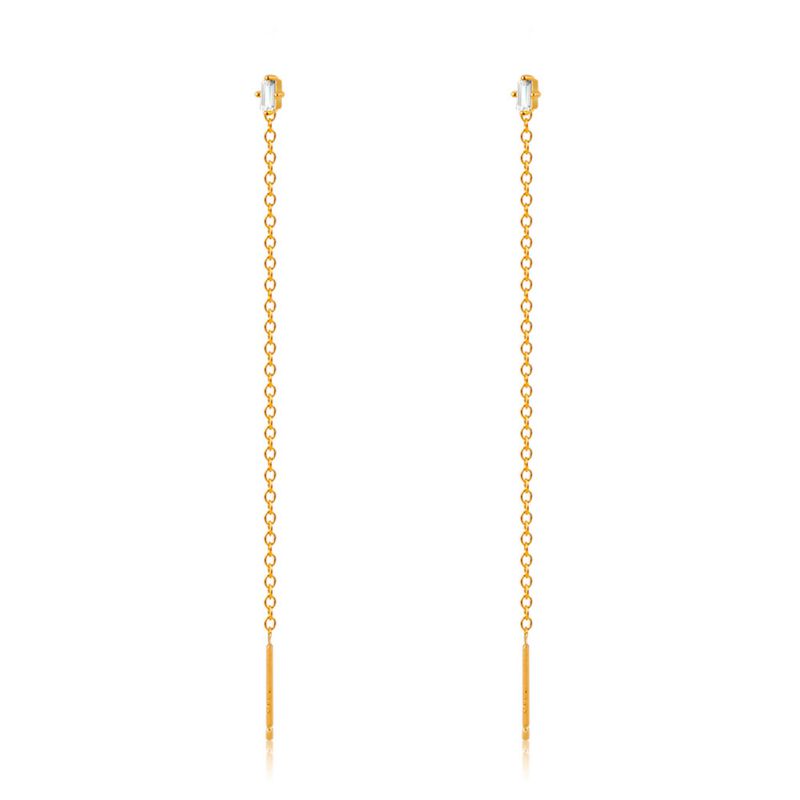 Inlaid Tassel 925 Sterling Silver Earrings
