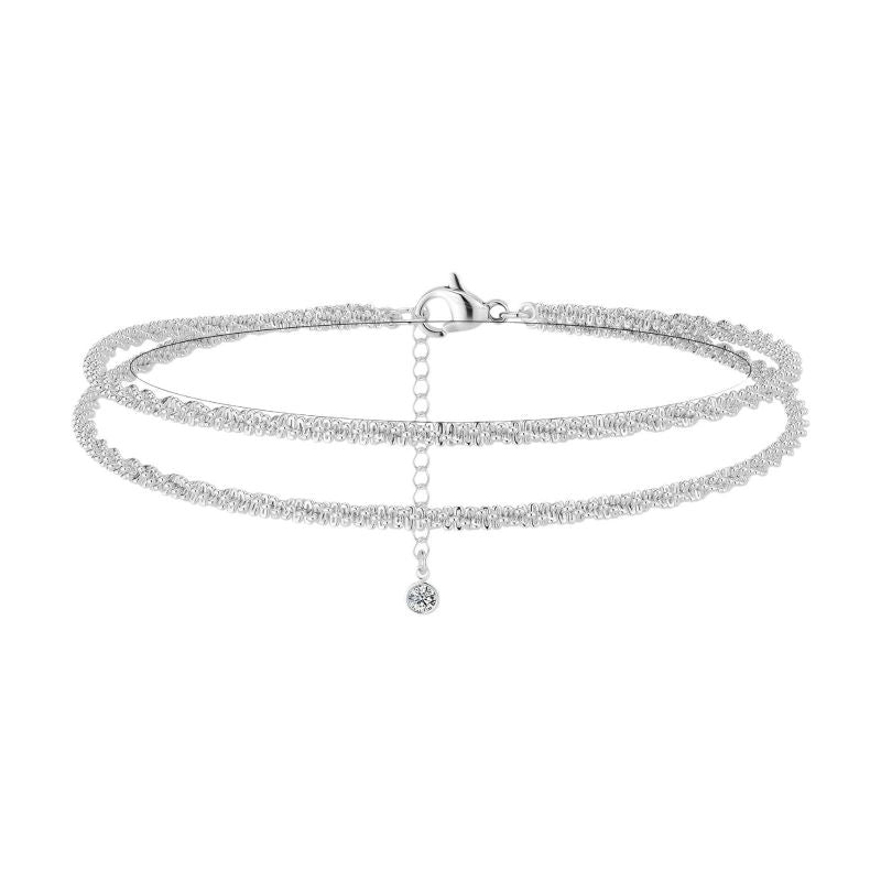 Elsira Crystal Anklets ( S925 Sterling Silver )
