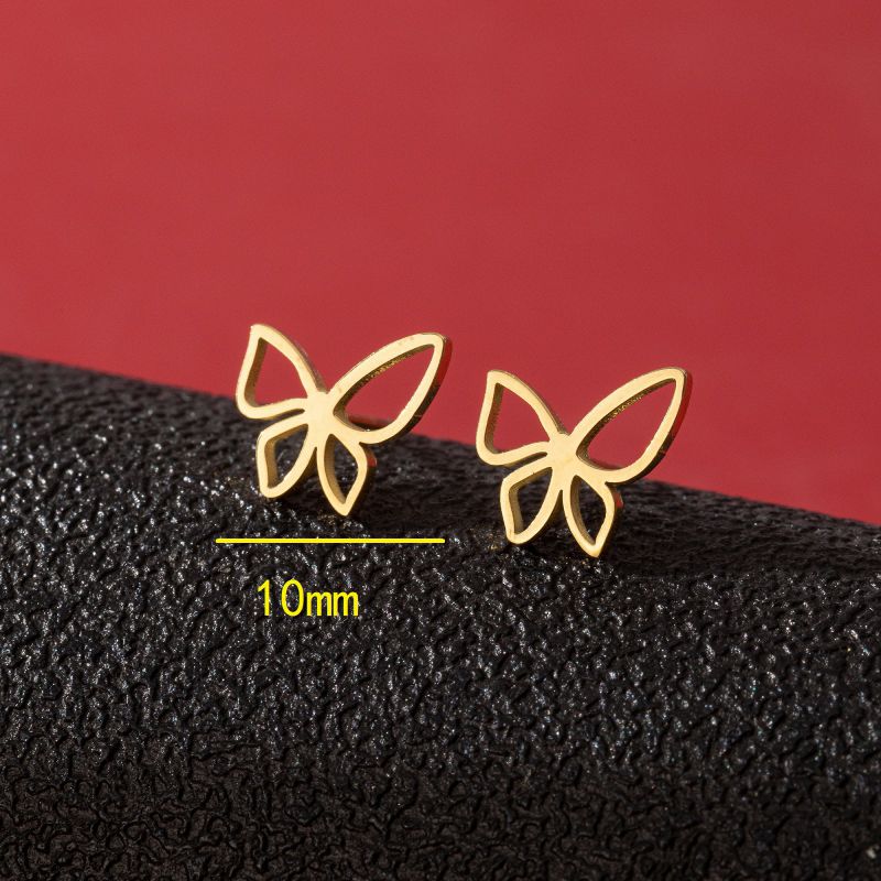 Tiny Butterfly Kiss Stud Earrings