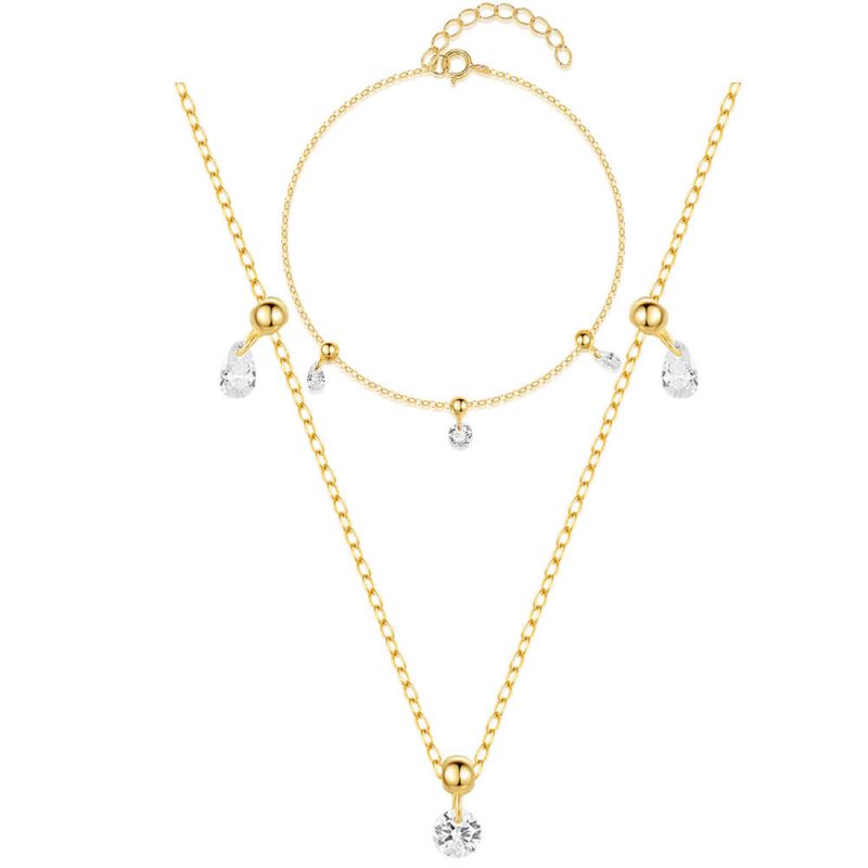 Miorah 925 Sterling Silver Necklace Set