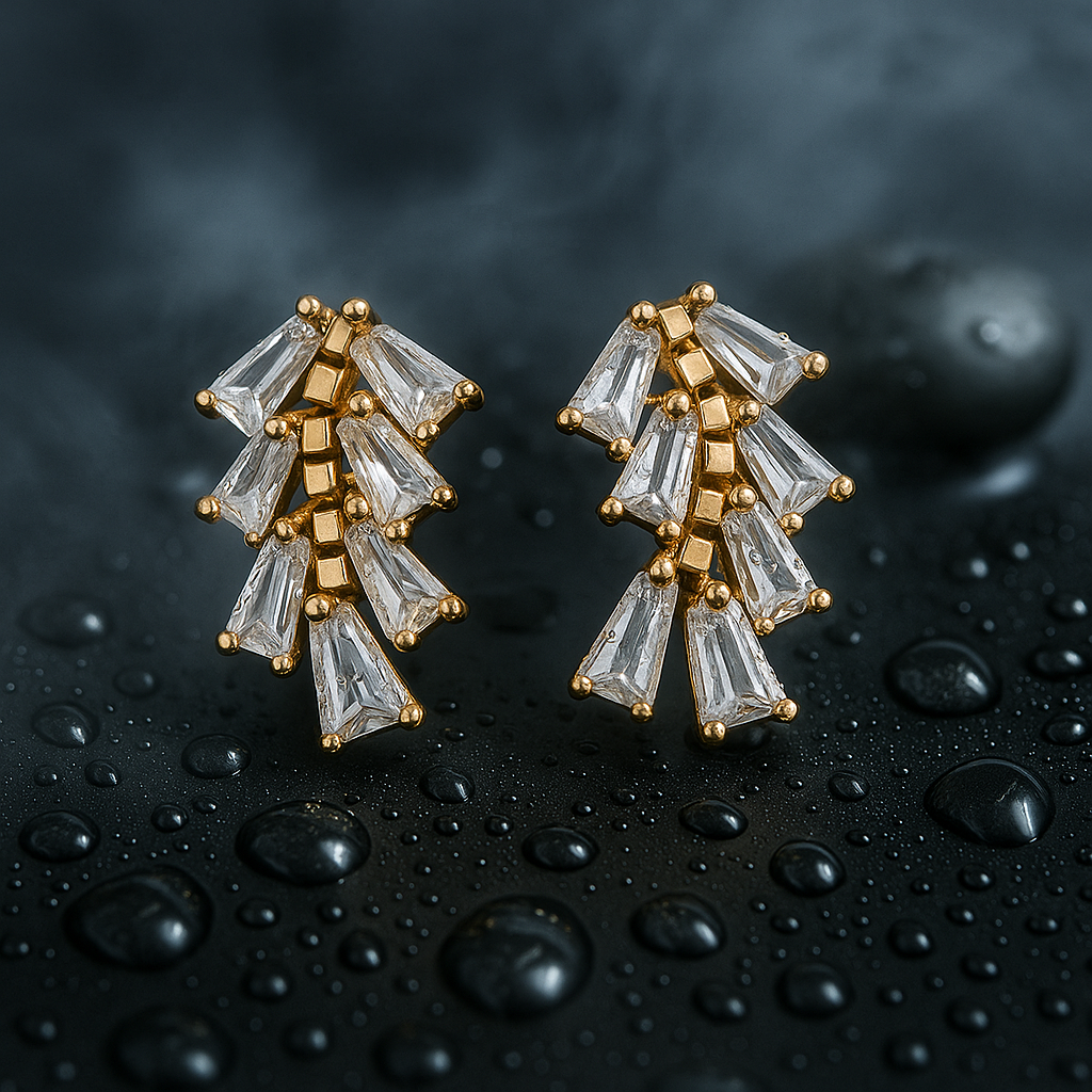 Low Leaf Embellished Earrings