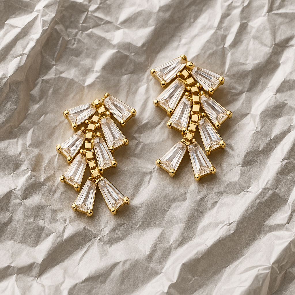 Low Leaf Embellished Earrings