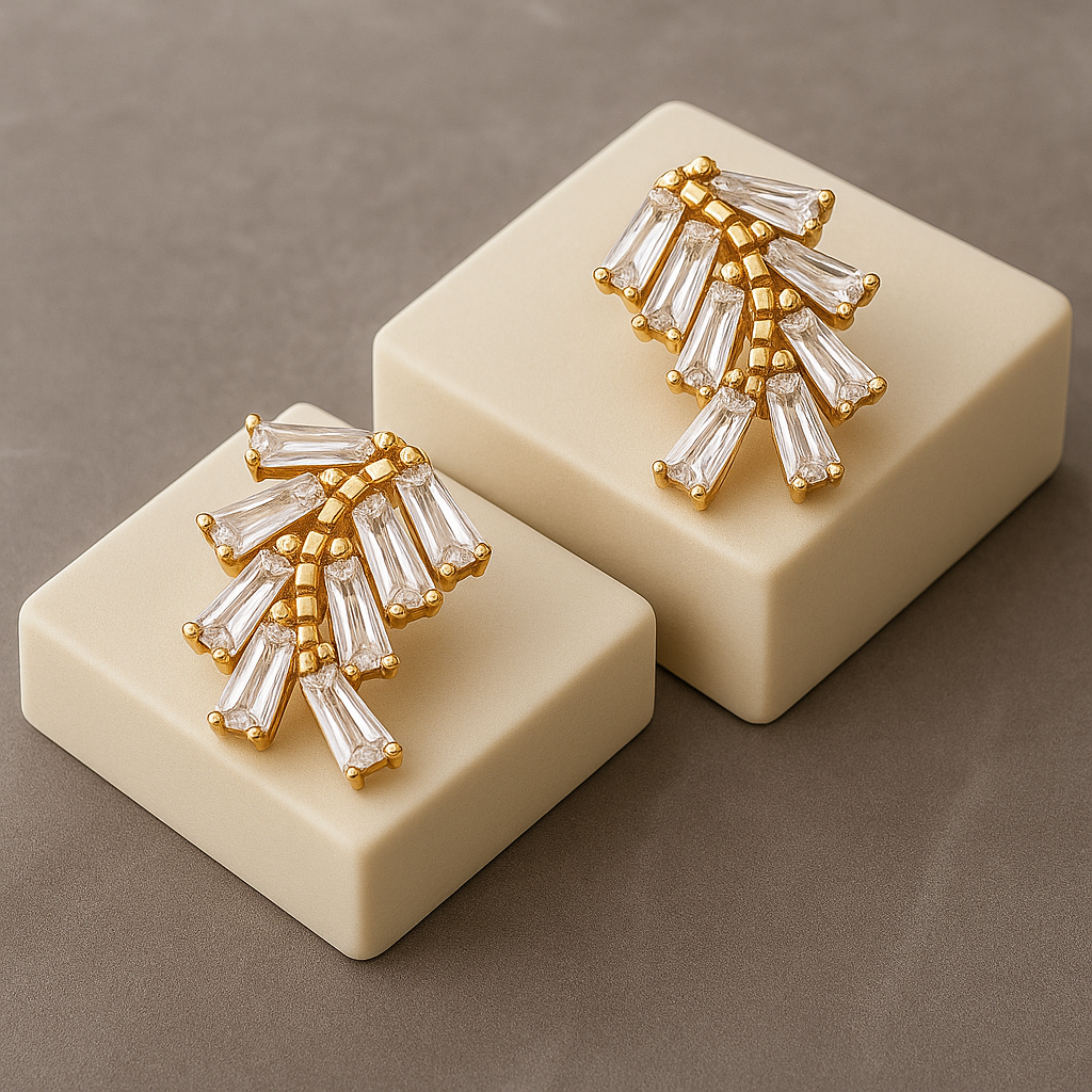 Low Leaf Embellished Earrings