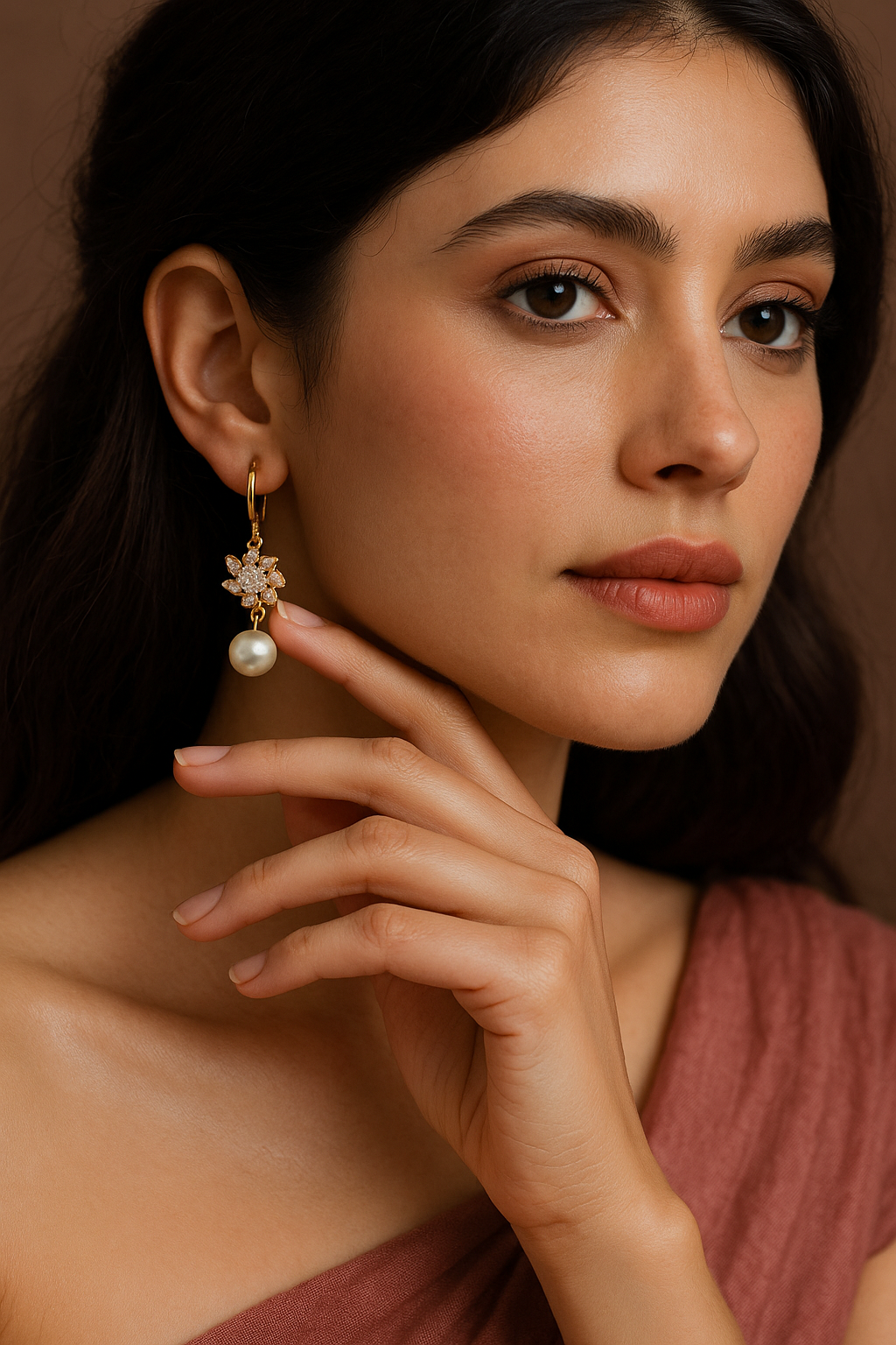Flower Pearl Anti Tarnish Earrings