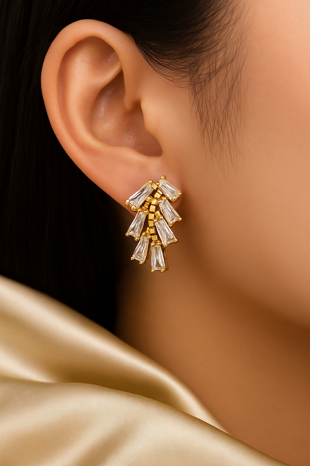 Low Leaf Embellished Earrings
