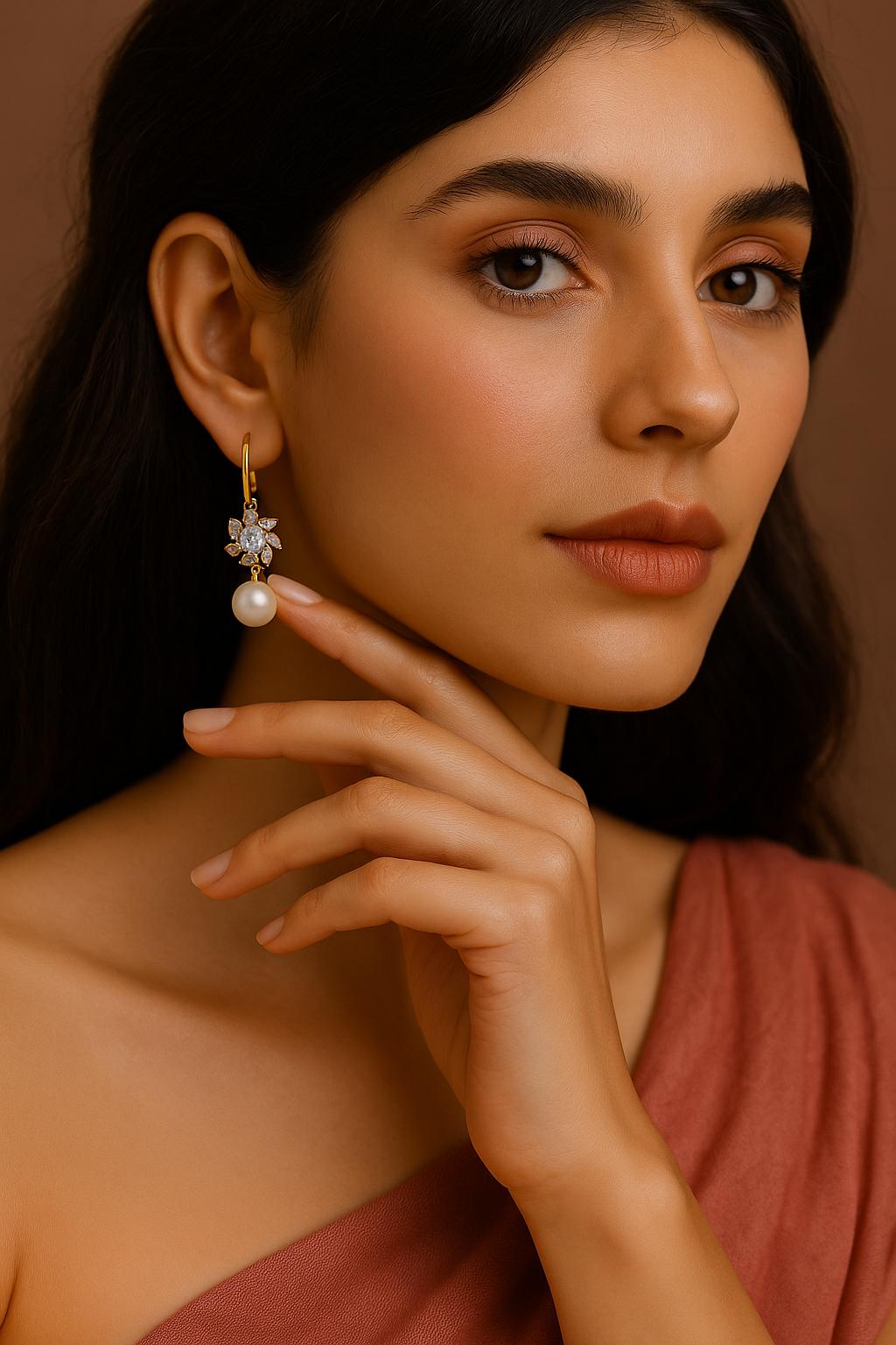 Flower Pearl Anti Tarnish Earrings