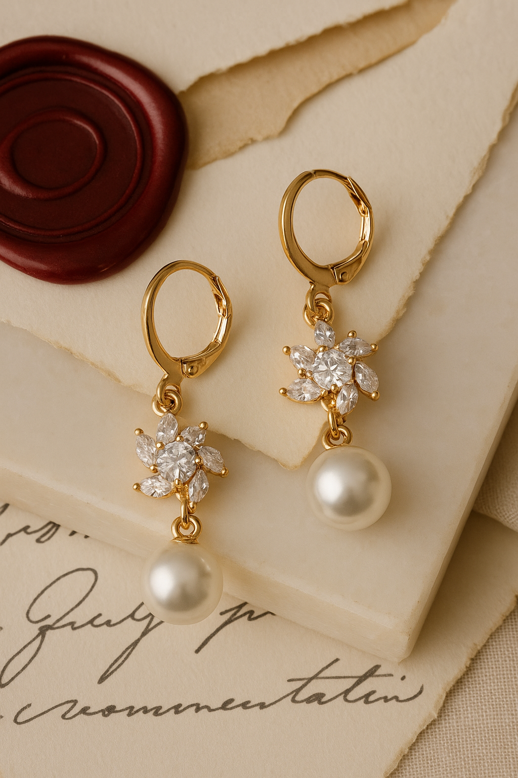 Flower Pearl Anti Tarnish Earrings