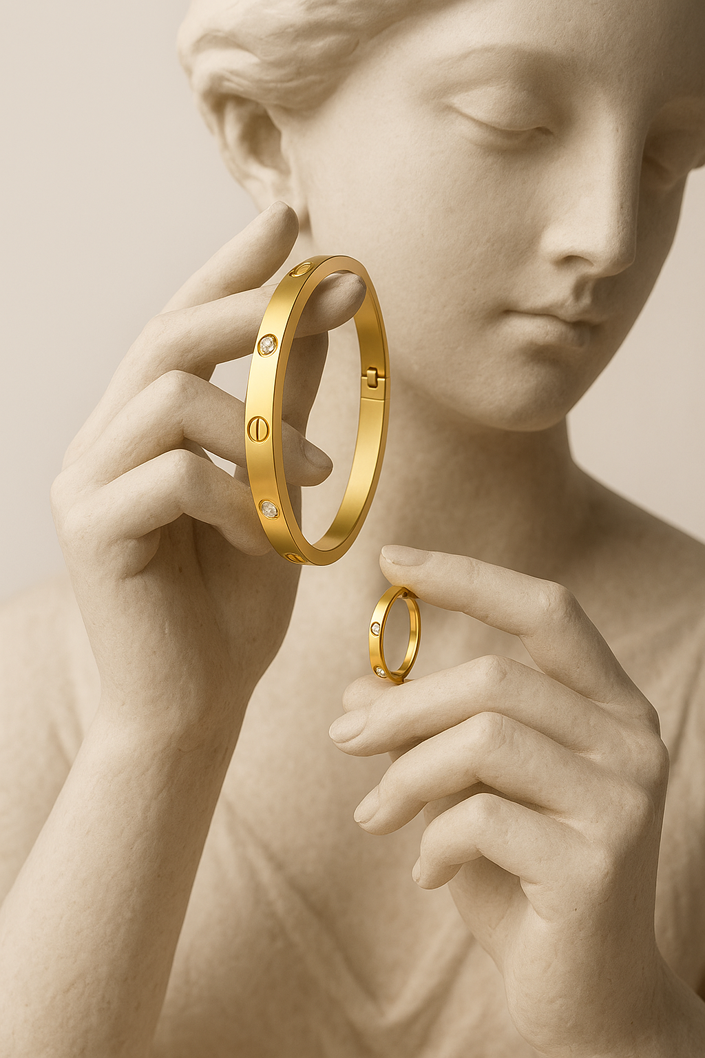 Luxury Anti Tarnish Screw Bracelet with Diamond Detailing