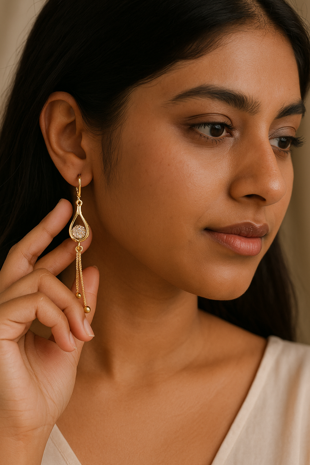Anti Tarnish Long Earrings