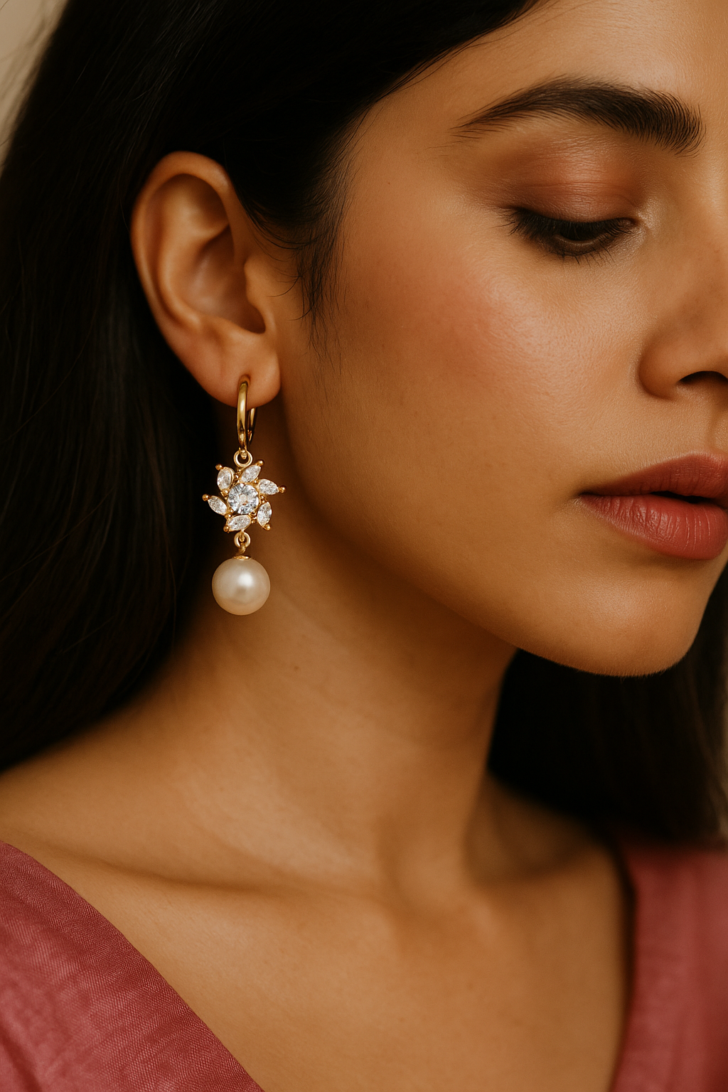 Flower Pearl Anti Tarnish Earrings
