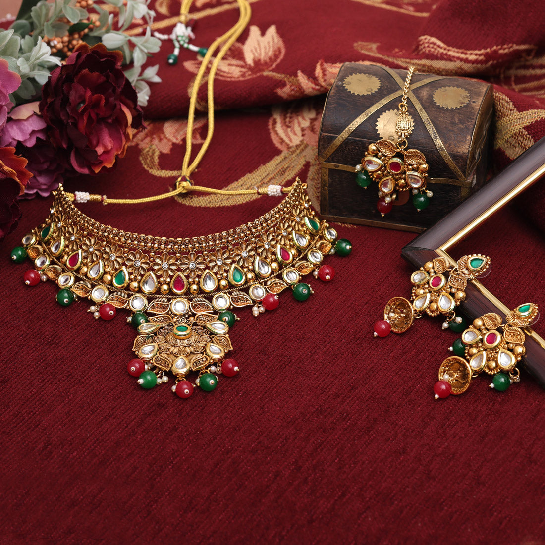 Shailaputri Divine Rajwadi Necklace Set