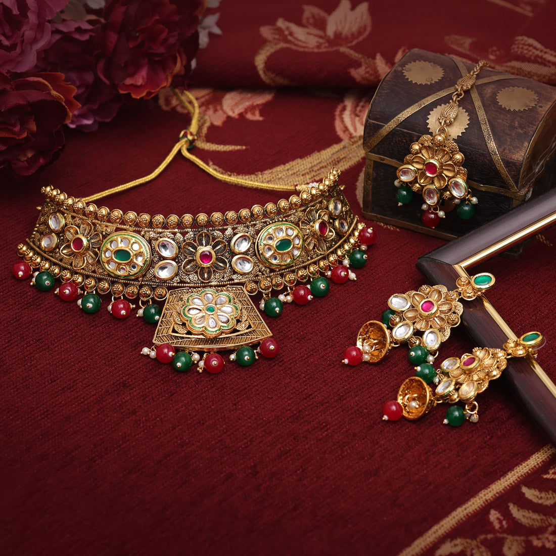 Ratnavati Rajwadi Necklace Set