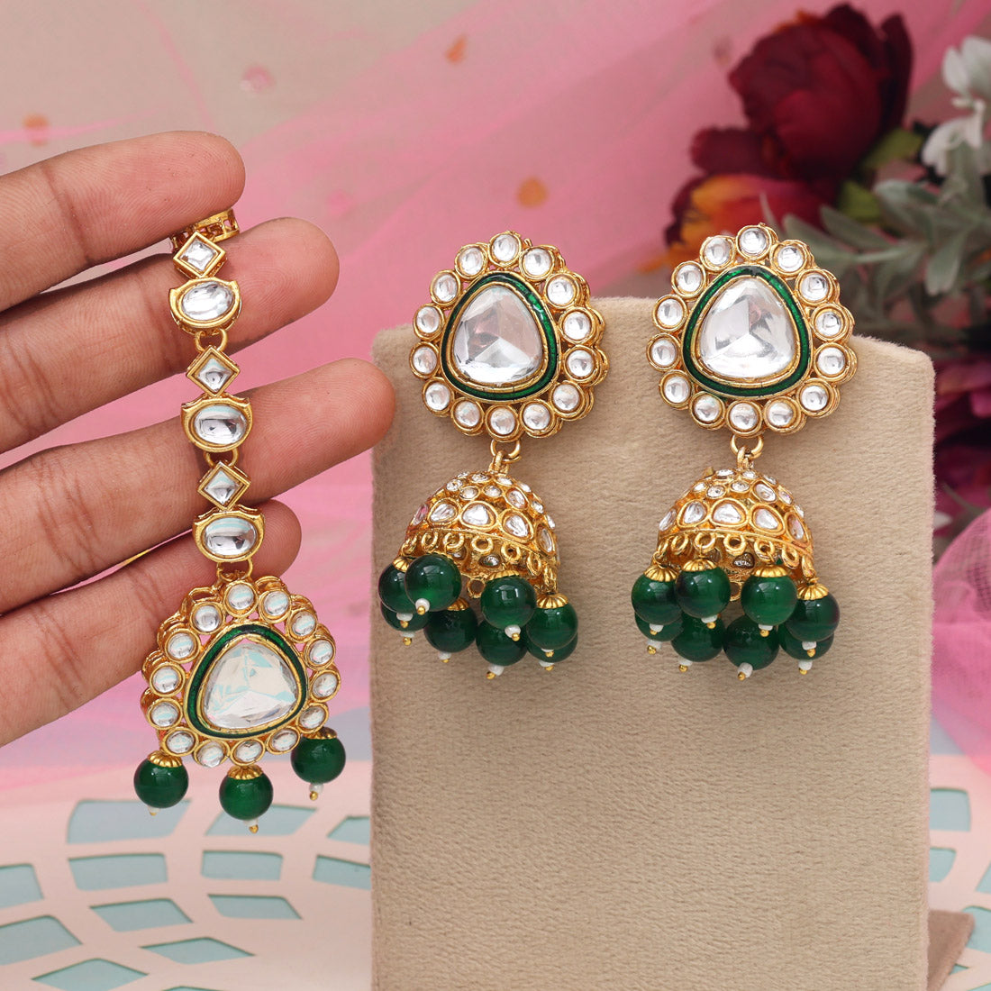 Zeenat Jhumka Kundan Earrings