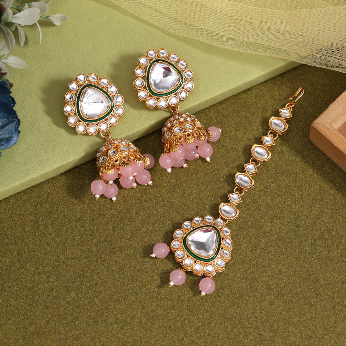 Zeenat Jhumka Kundan Earrings
