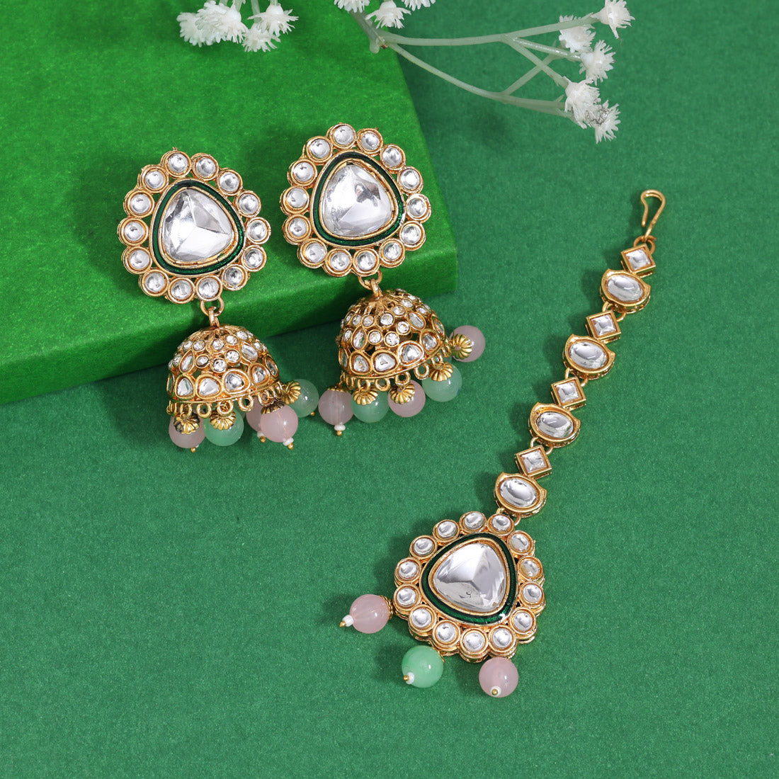 Zeenat Jhumka Kundan Earrings