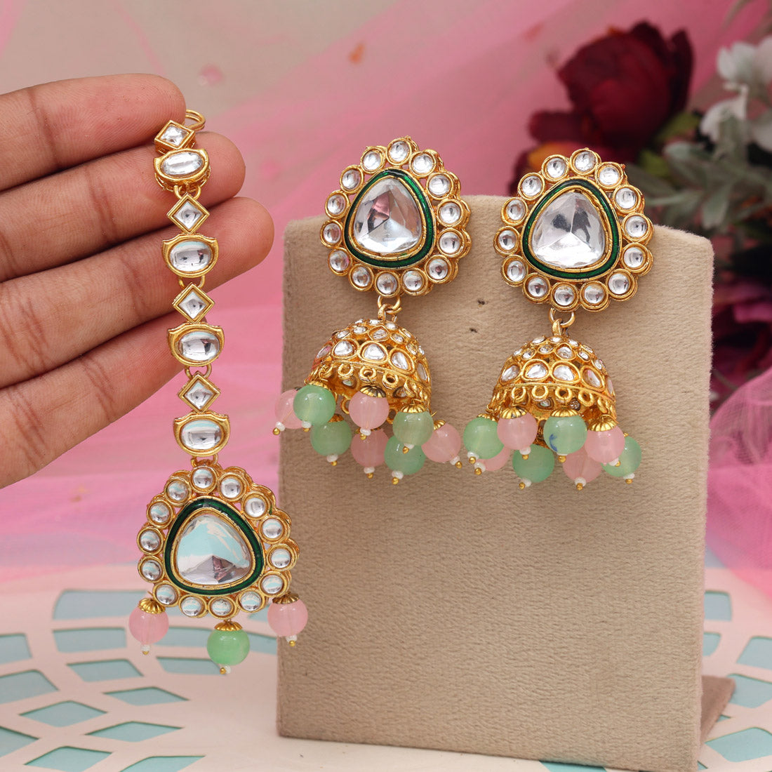 Zeenat Jhumka Kundan Earrings