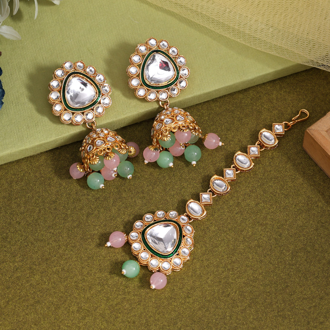 Zeenat Jhumka Kundan Earrings