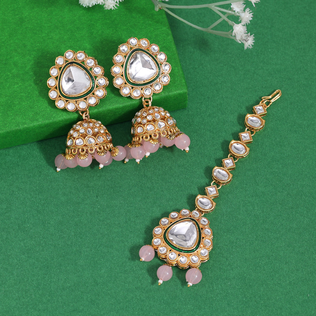 Zeenat Jhumka Kundan Earrings