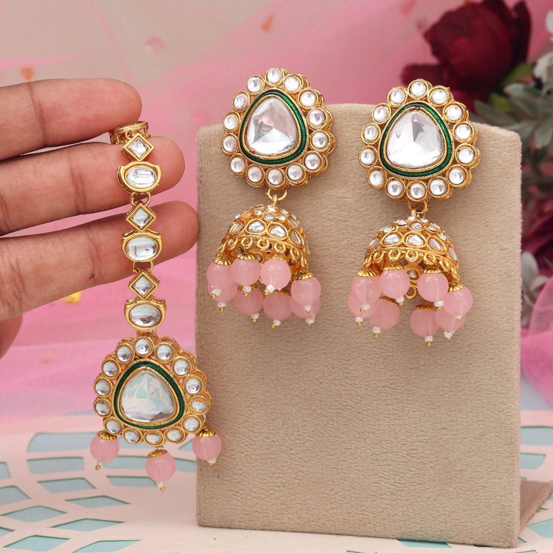 Zeenat Jhumka Kundan Earrings