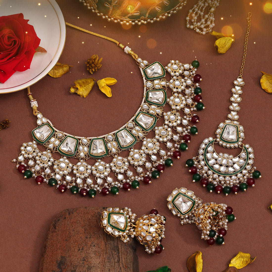 Awadhi Statement Kundan Necklace Set