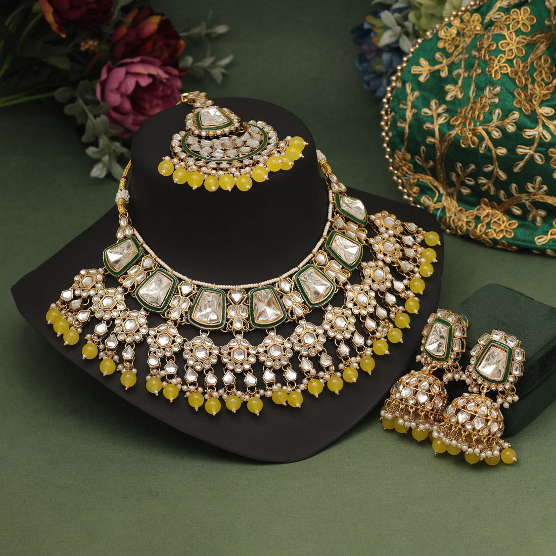Awadhi Statement Kundan Necklace Set